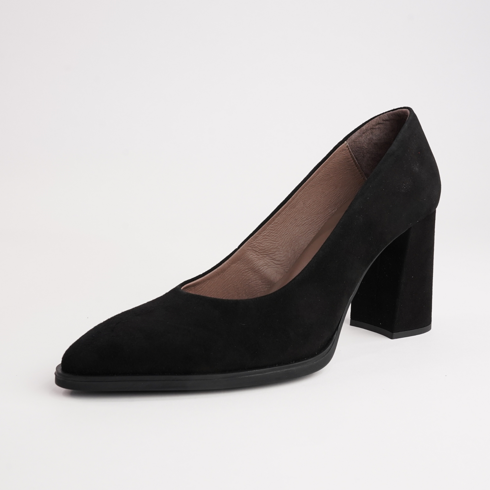 Sable Black Suede Leather Heels