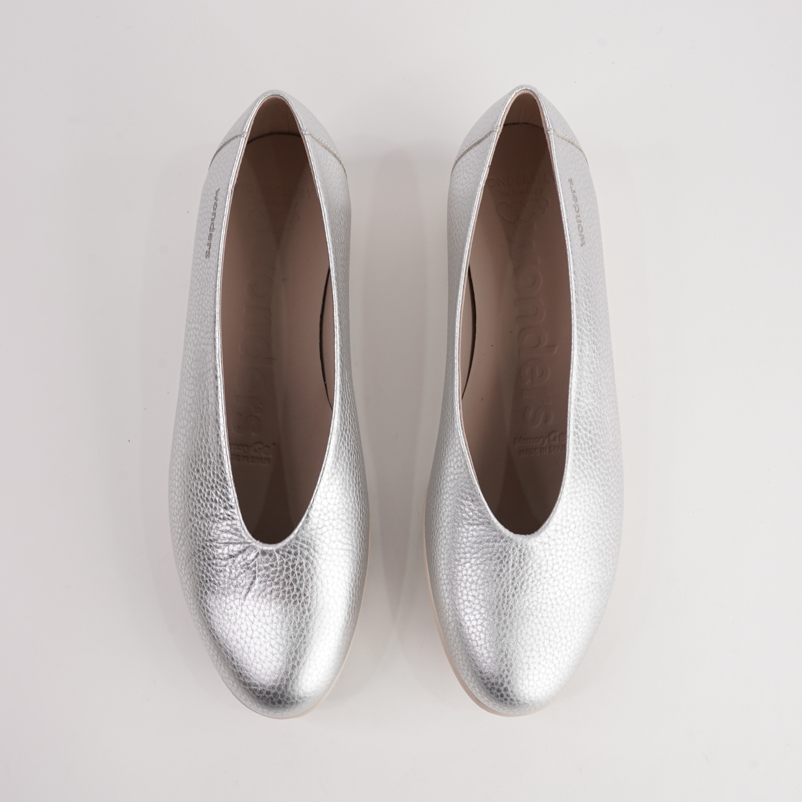 Caroline Silver Leather Wedges