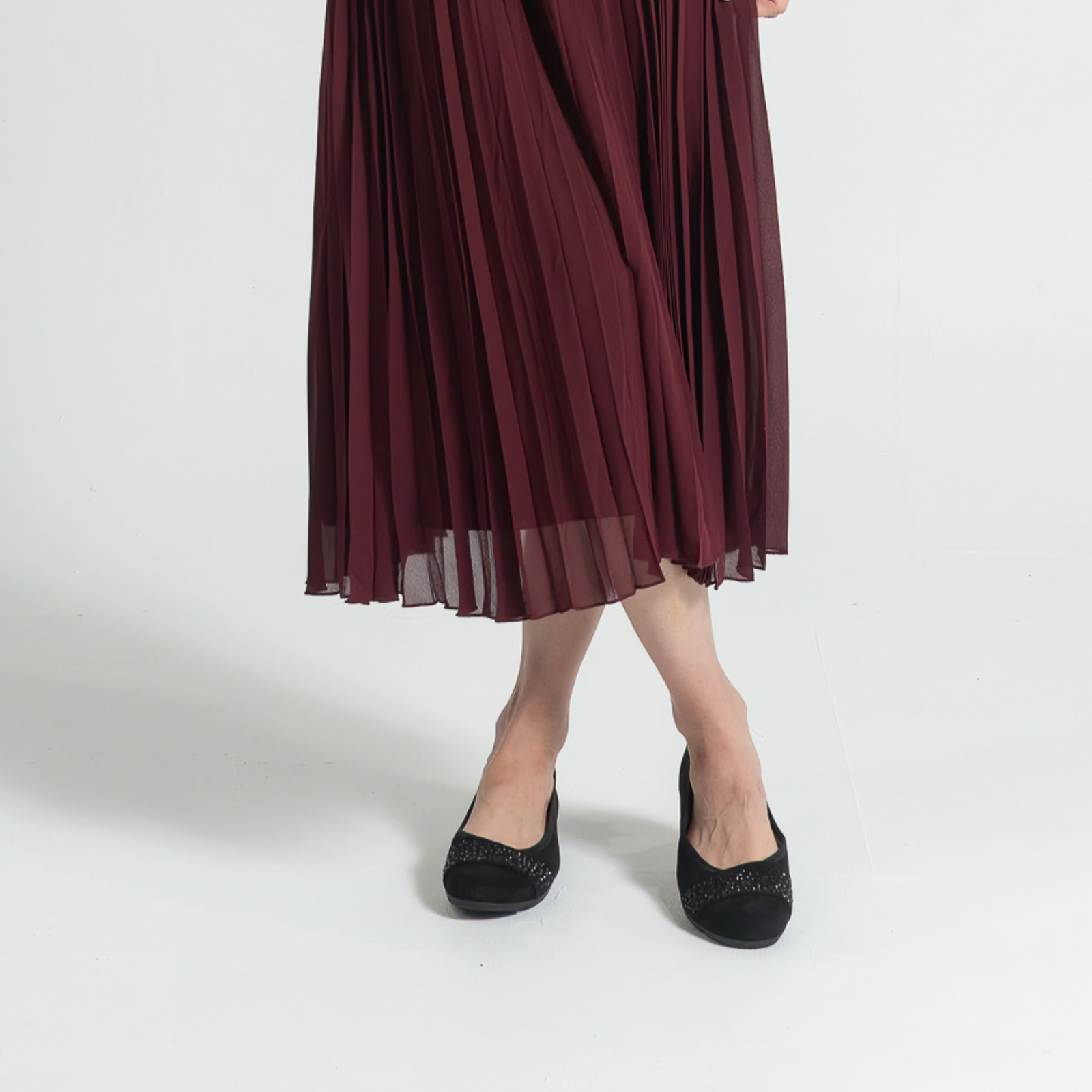 Greta Black Suede Leather Ballet Flats