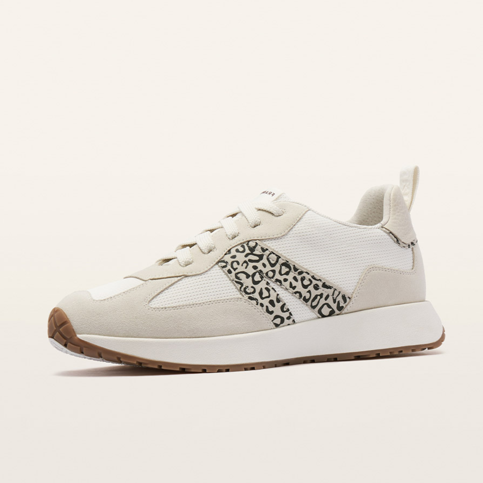Axel II White Leather Leopard Sneakers