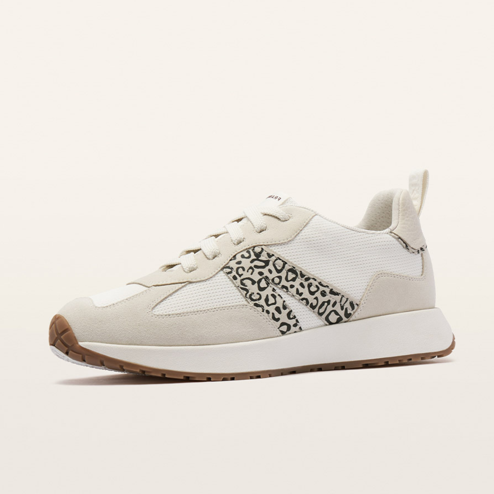 Axel II White Leather Leopard Sneakers
