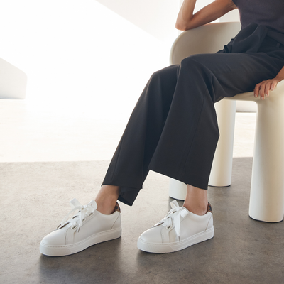 Mya II White Leopard Leather Sneakers