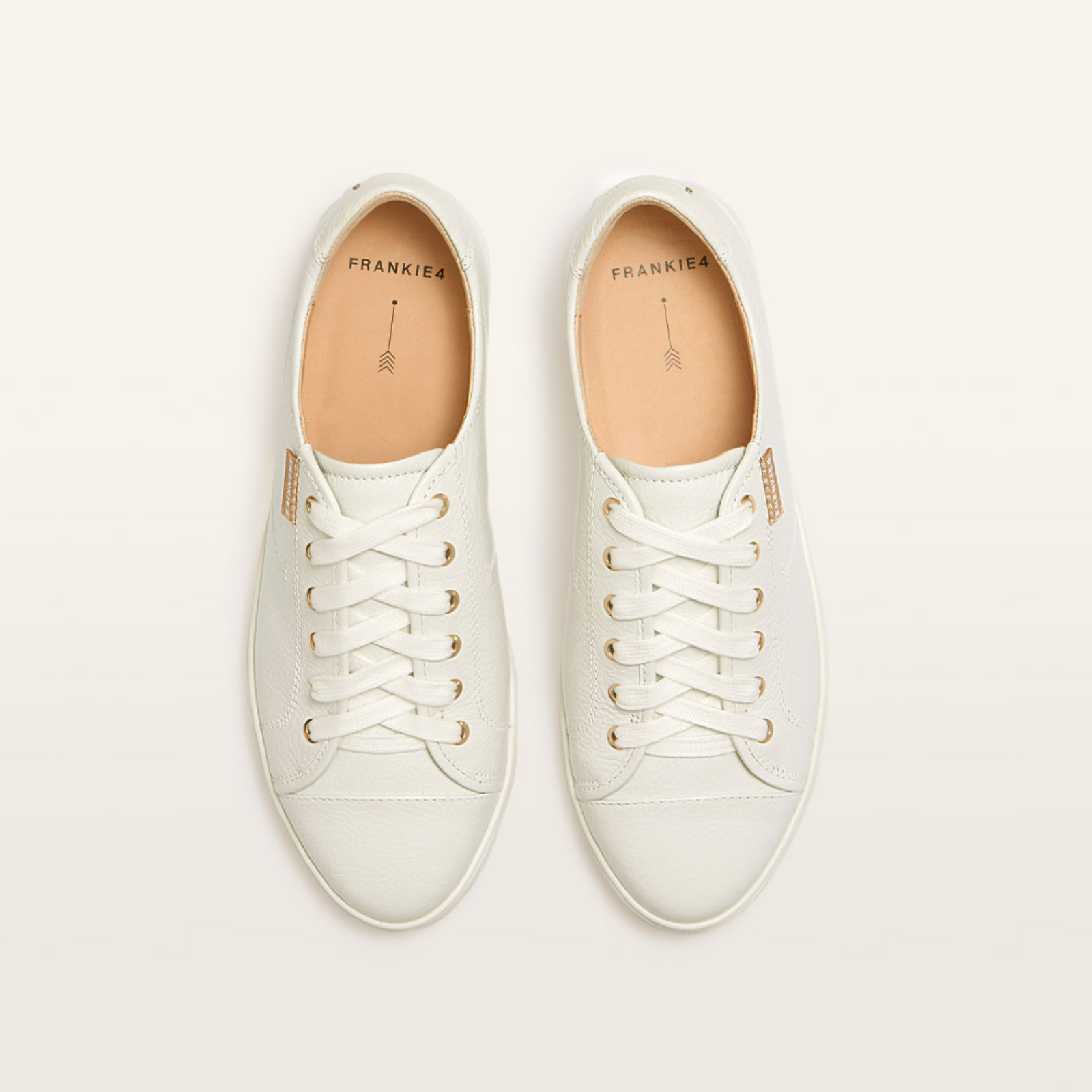 Nat III White Tumbled Leather Sneakers