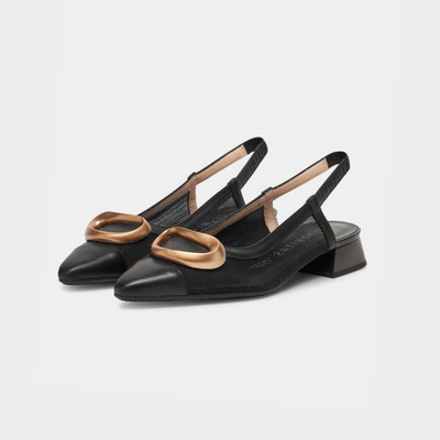 Hv253955 Black Leather Flats