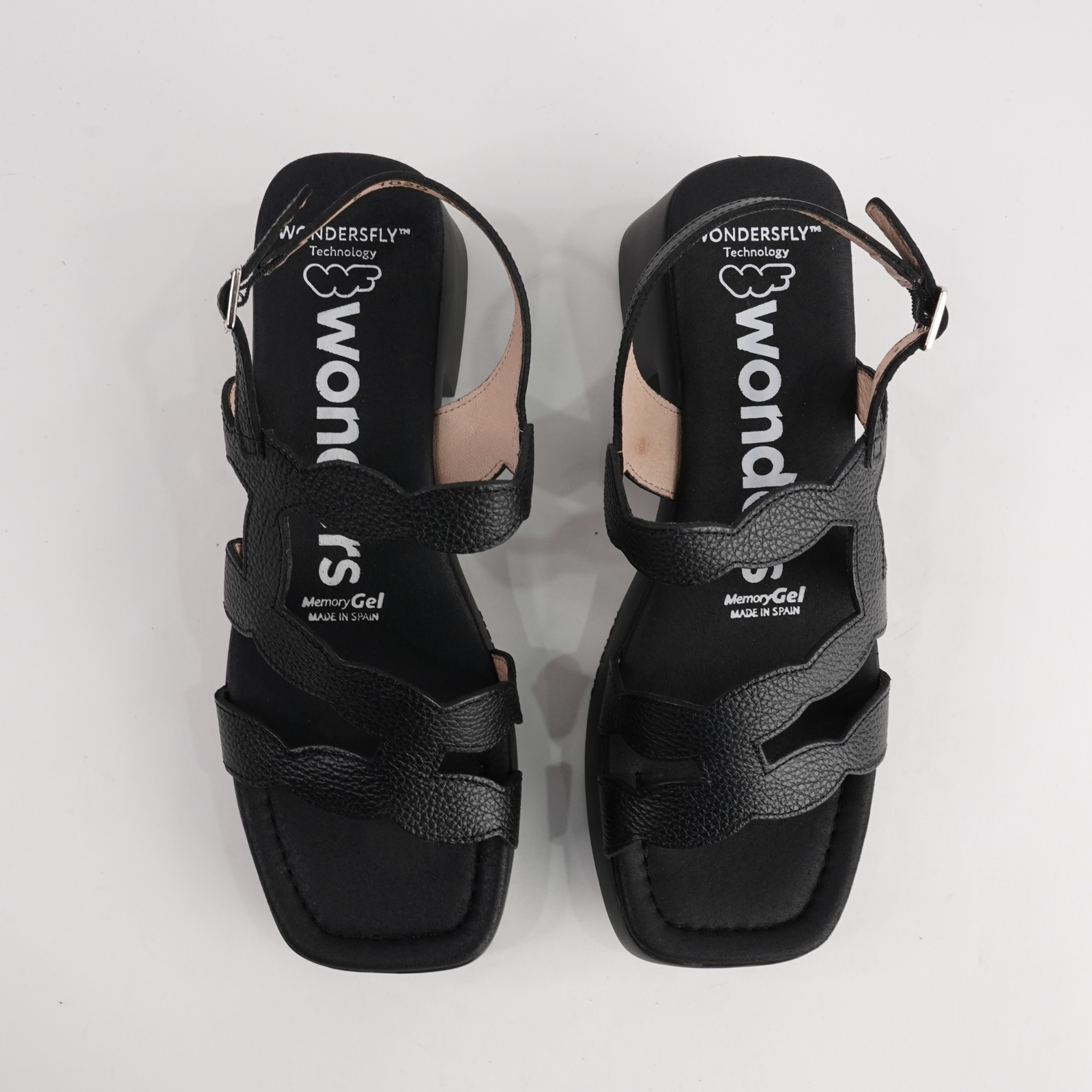 Dawn Black Leather Heels