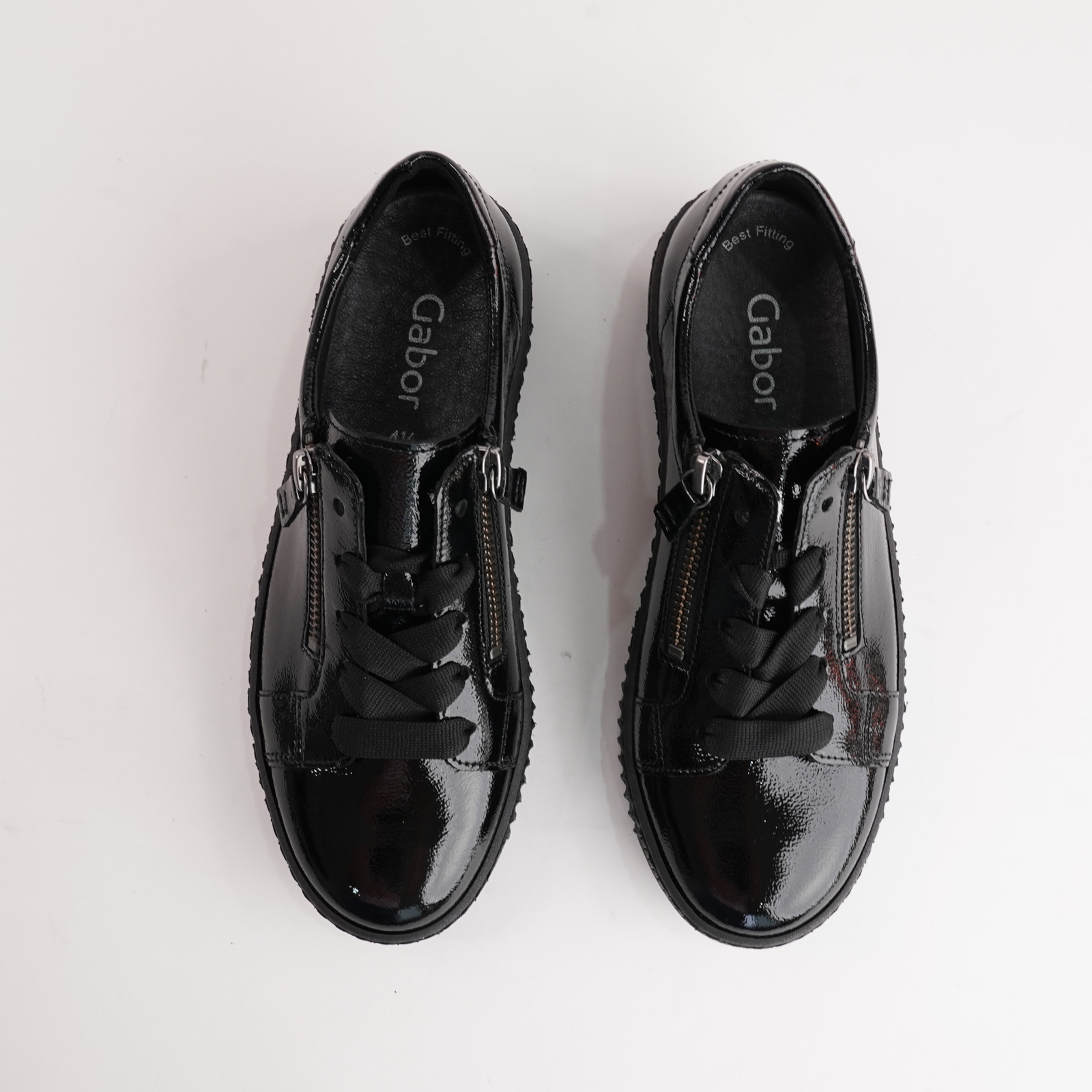 Amelia Black Patent Leather Sneakers