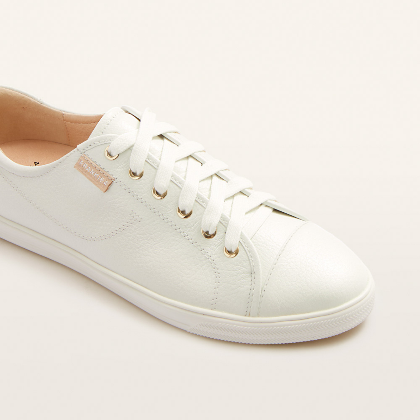 Nat III White Tumbled Leather Sneakers