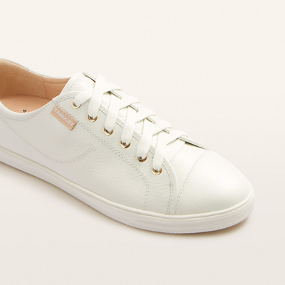 Nat Iii White Tumbled Leather Sneakers