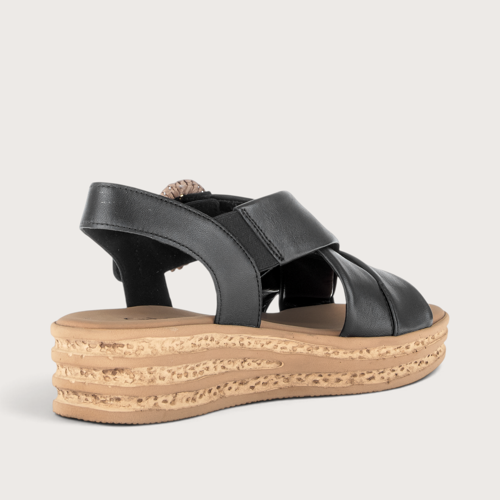 Miriad Black Leather Sandals