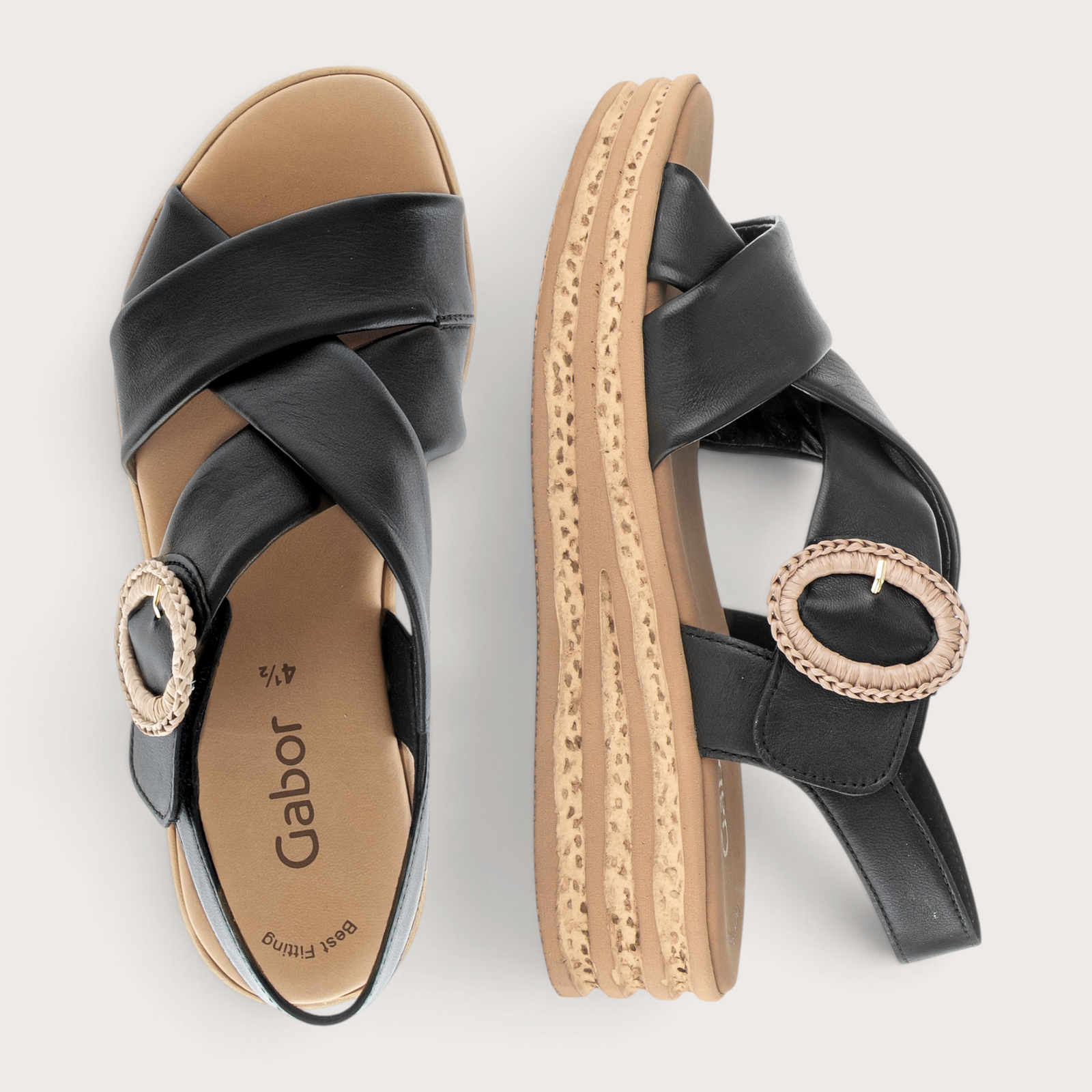 Miriad Black Leather Sandals