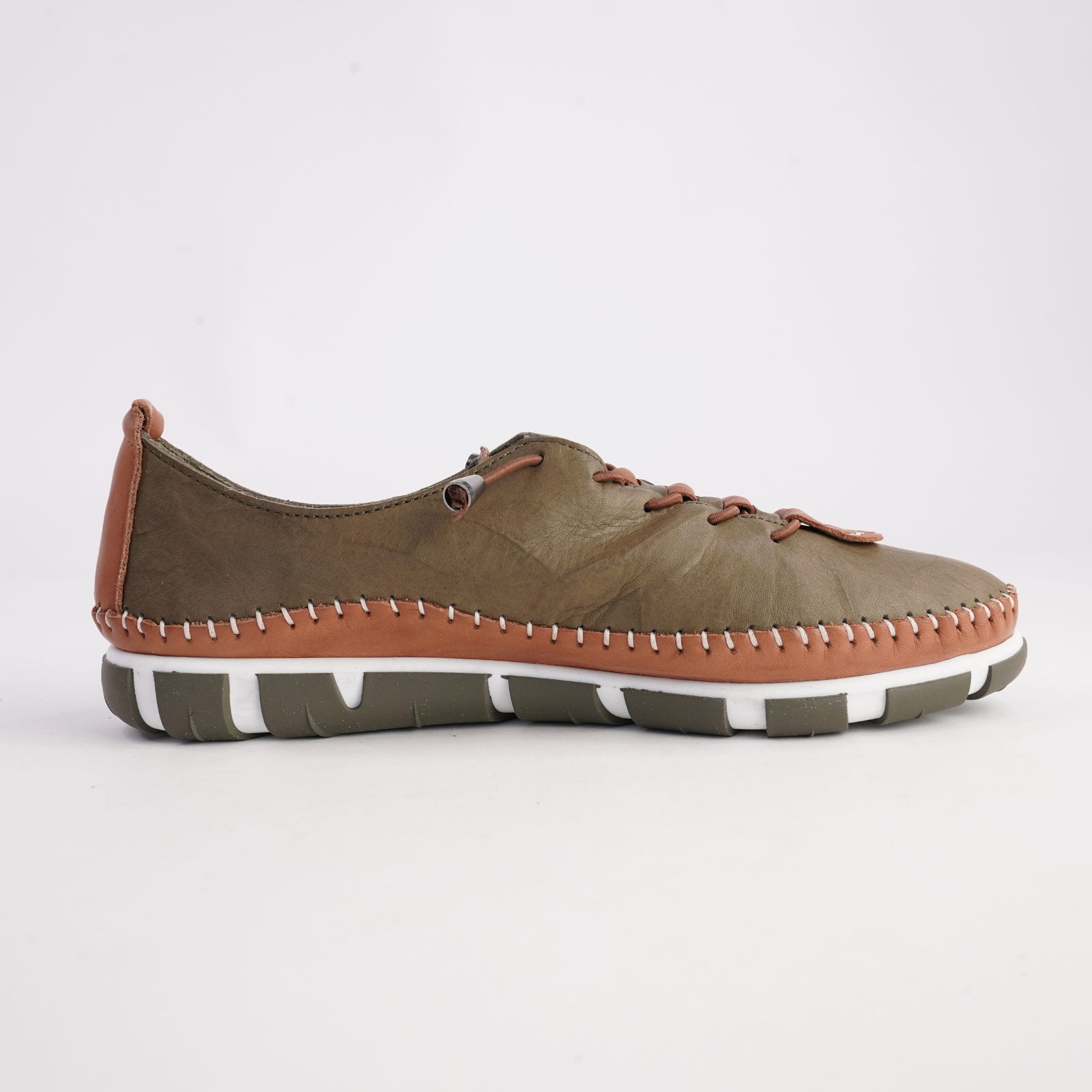 Chino Khaki Leather Sneakers