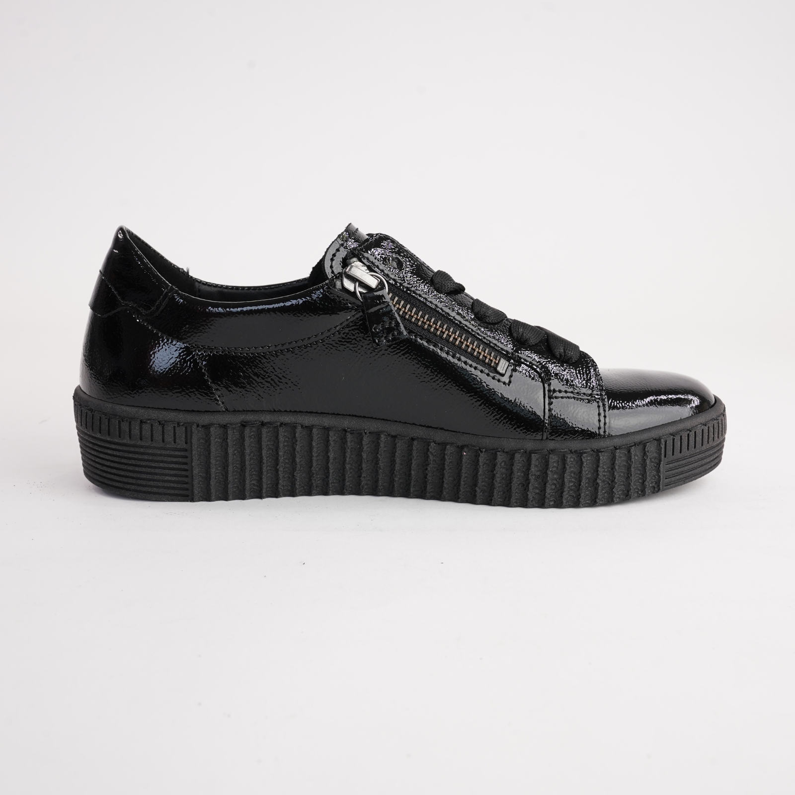 Amelia Black Patent Leather Sneakers