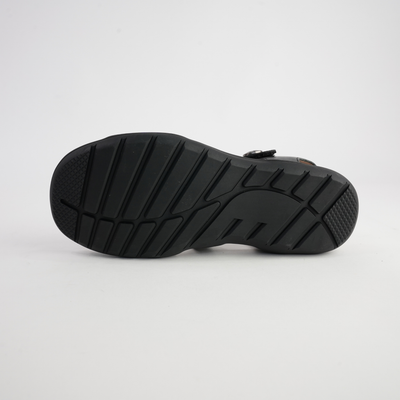 Trophy Black Leather Sandals