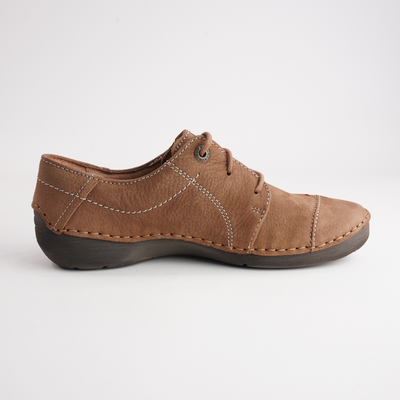 Fergey 20 Castagne Leather Lace Up Flats