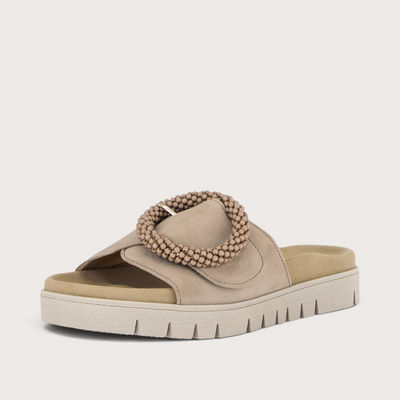 Lucille Sand Suede Slides