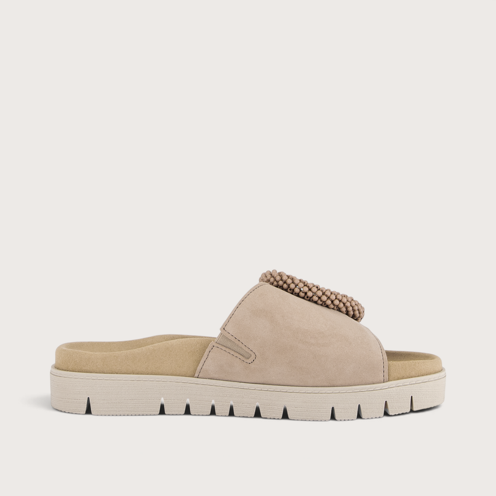 Lucille Sand Suede Slides