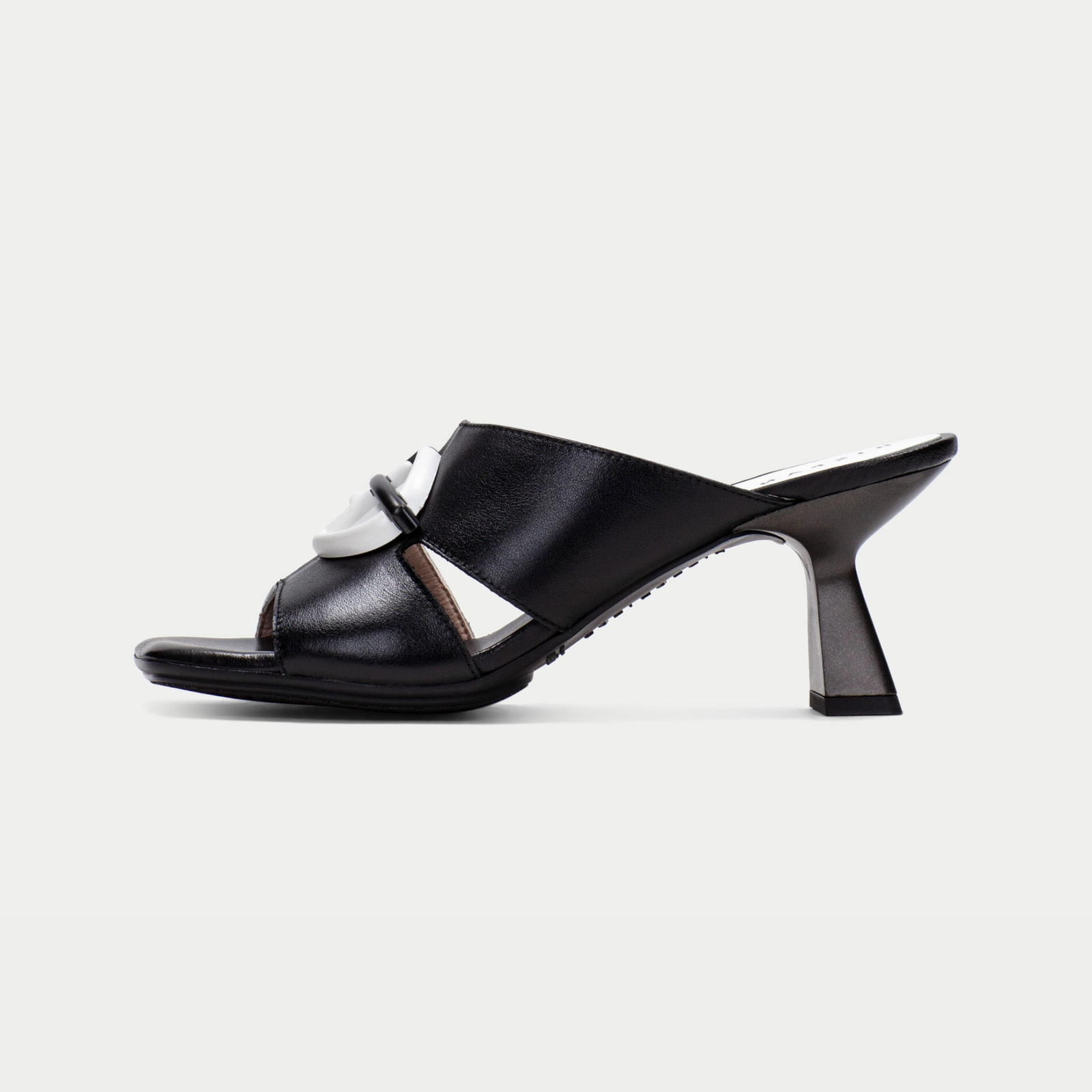 Hv253875 Black/ White Leather Heels