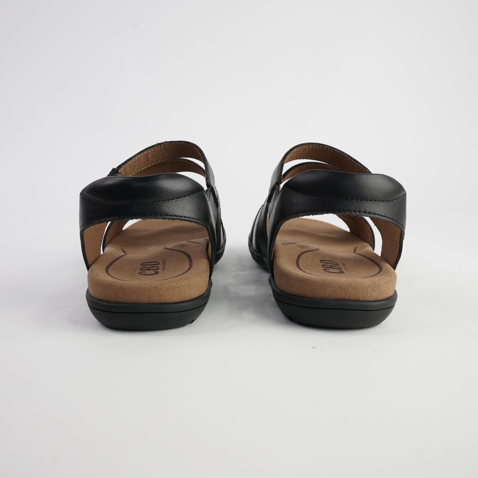 Trophy Black Leather Sandals