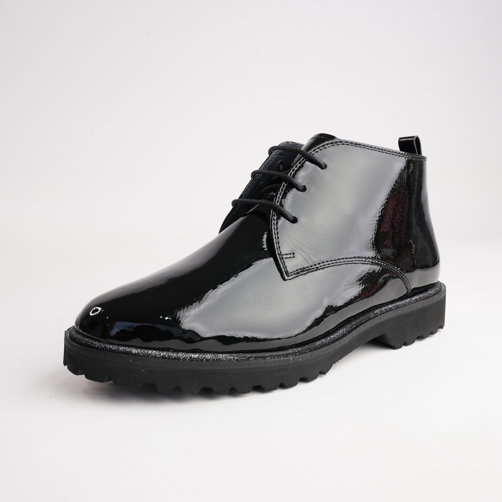 Meredith702 Black Patent Leather Ankle Boots