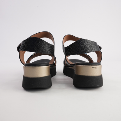 Saul Negro Leather Sandals