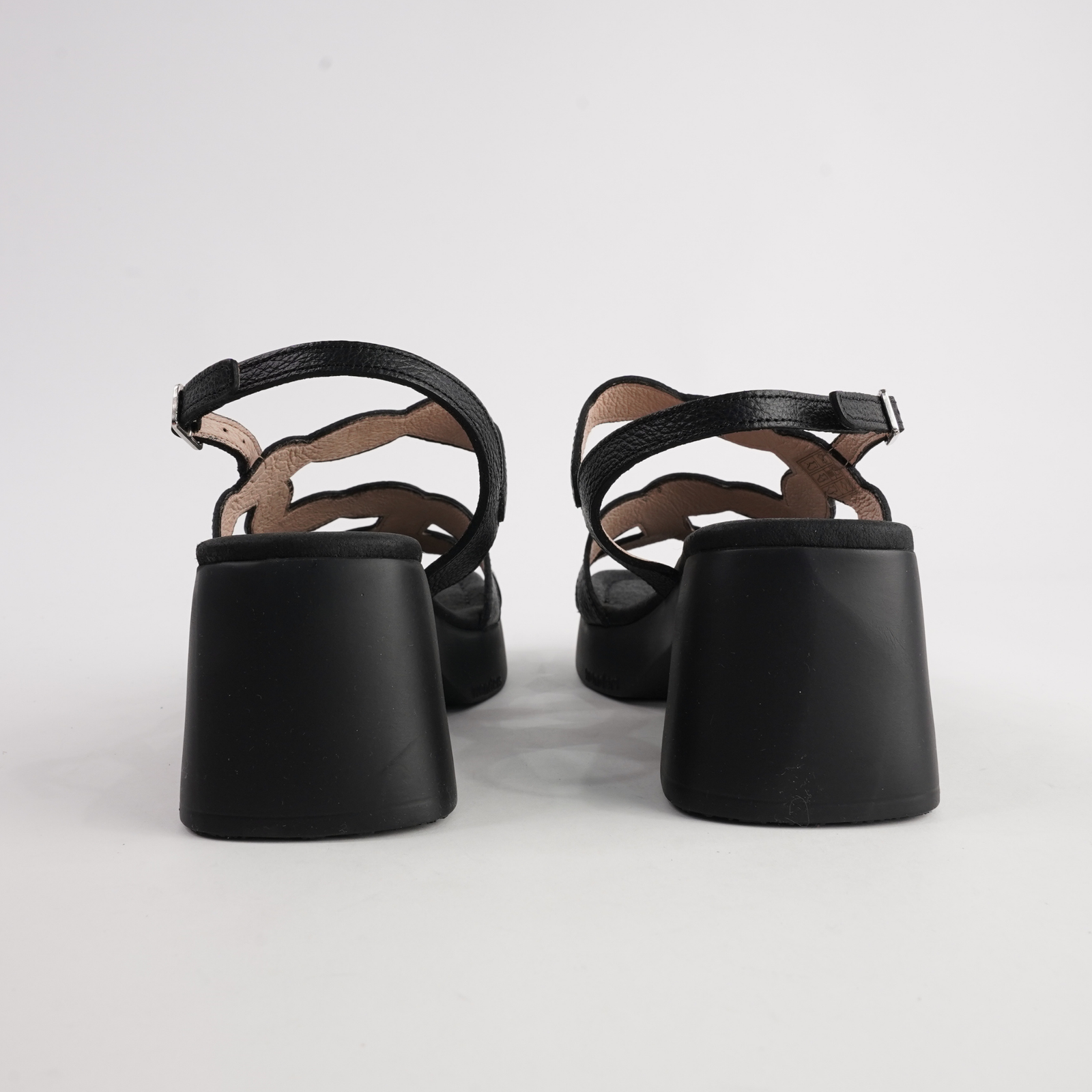 Dawn Black Leather Heels