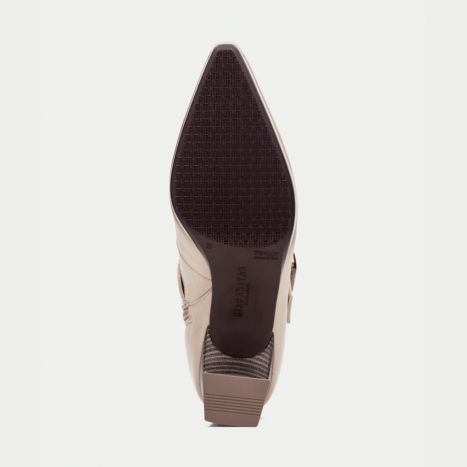 HI254244 Cream Leather Ankle Boots