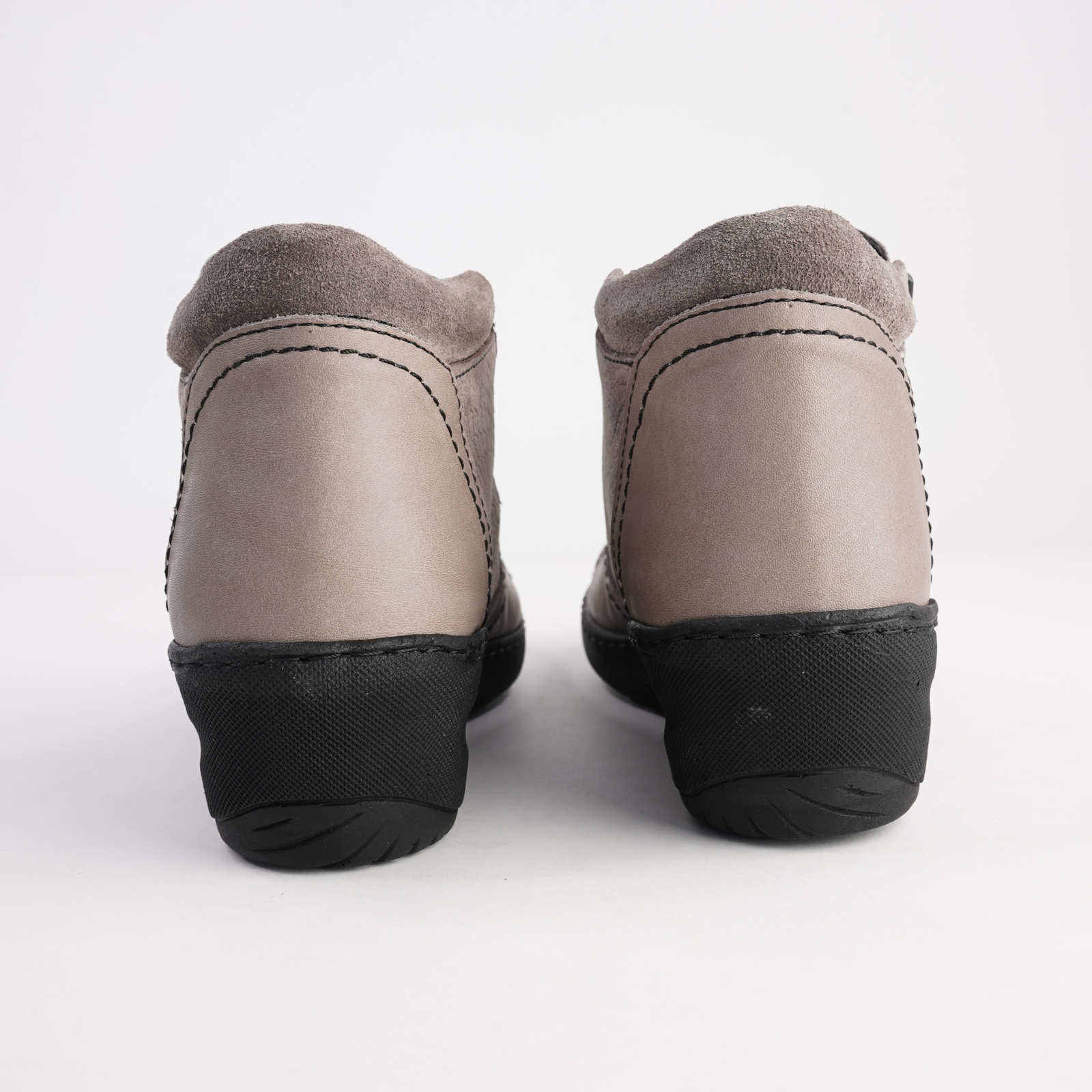 CP462-18 Taupe Combo Leather Ankle Boots