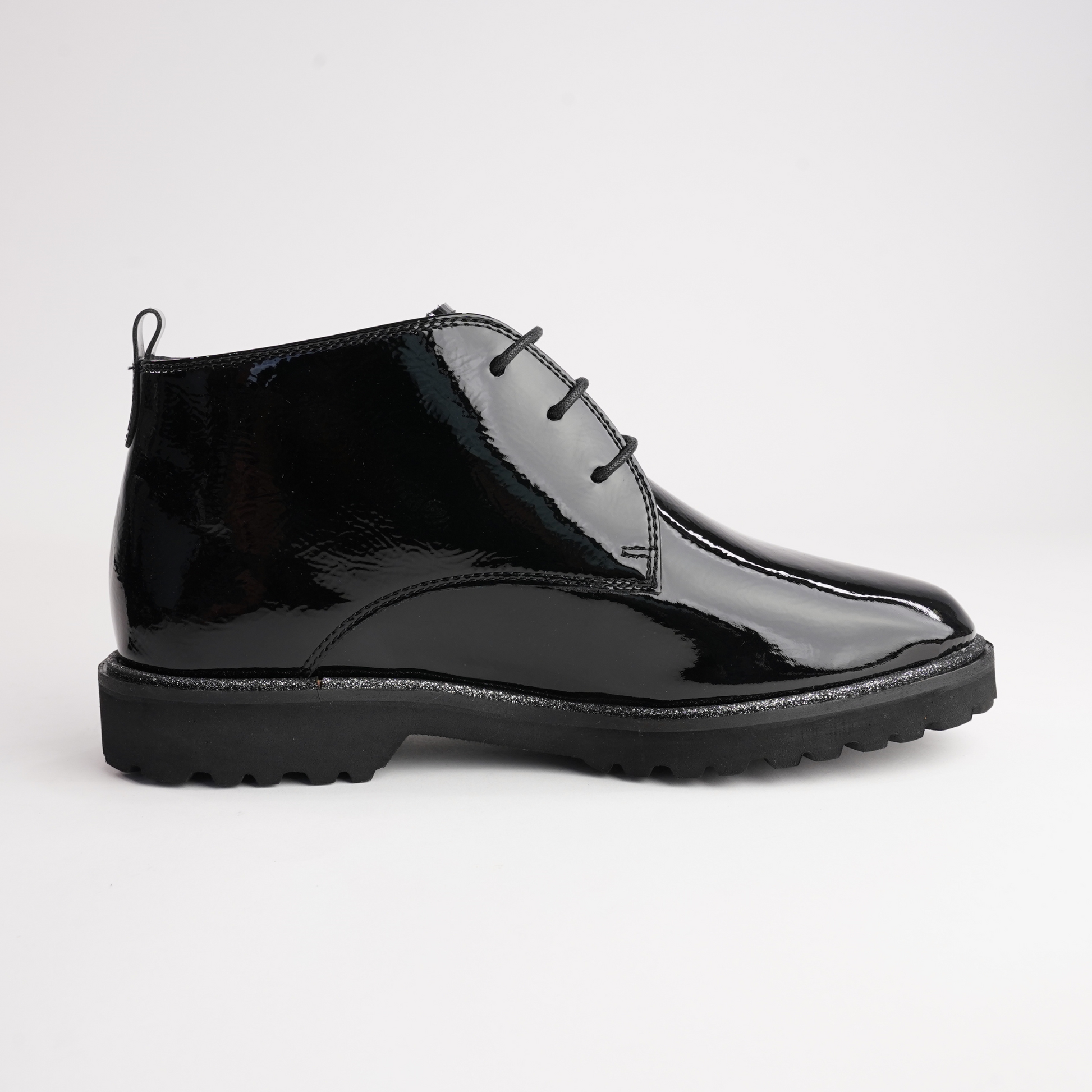 Meredith702 Black Patent Leather Ankle Boots