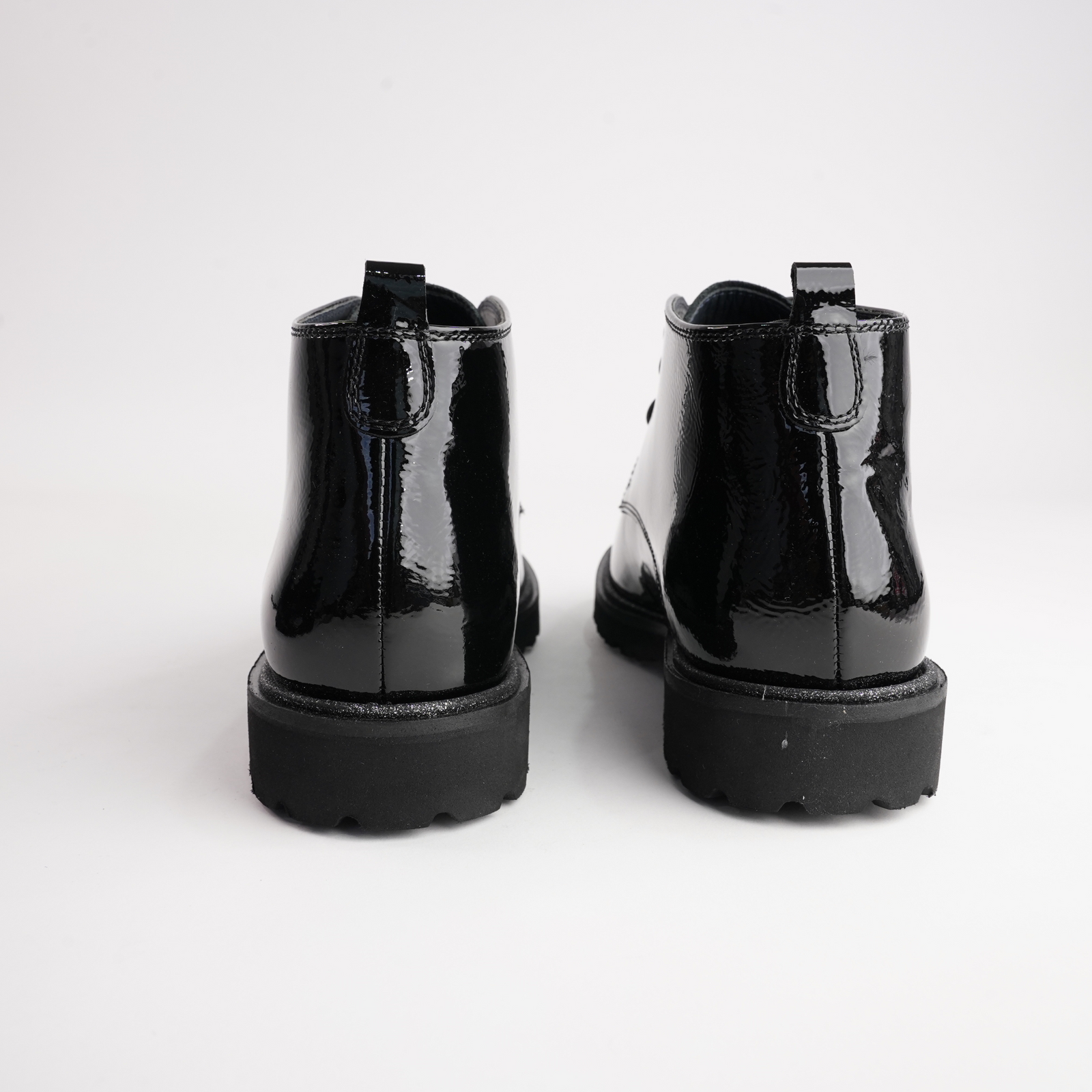 Meredith702 Black Patent Leather Ankle Boots