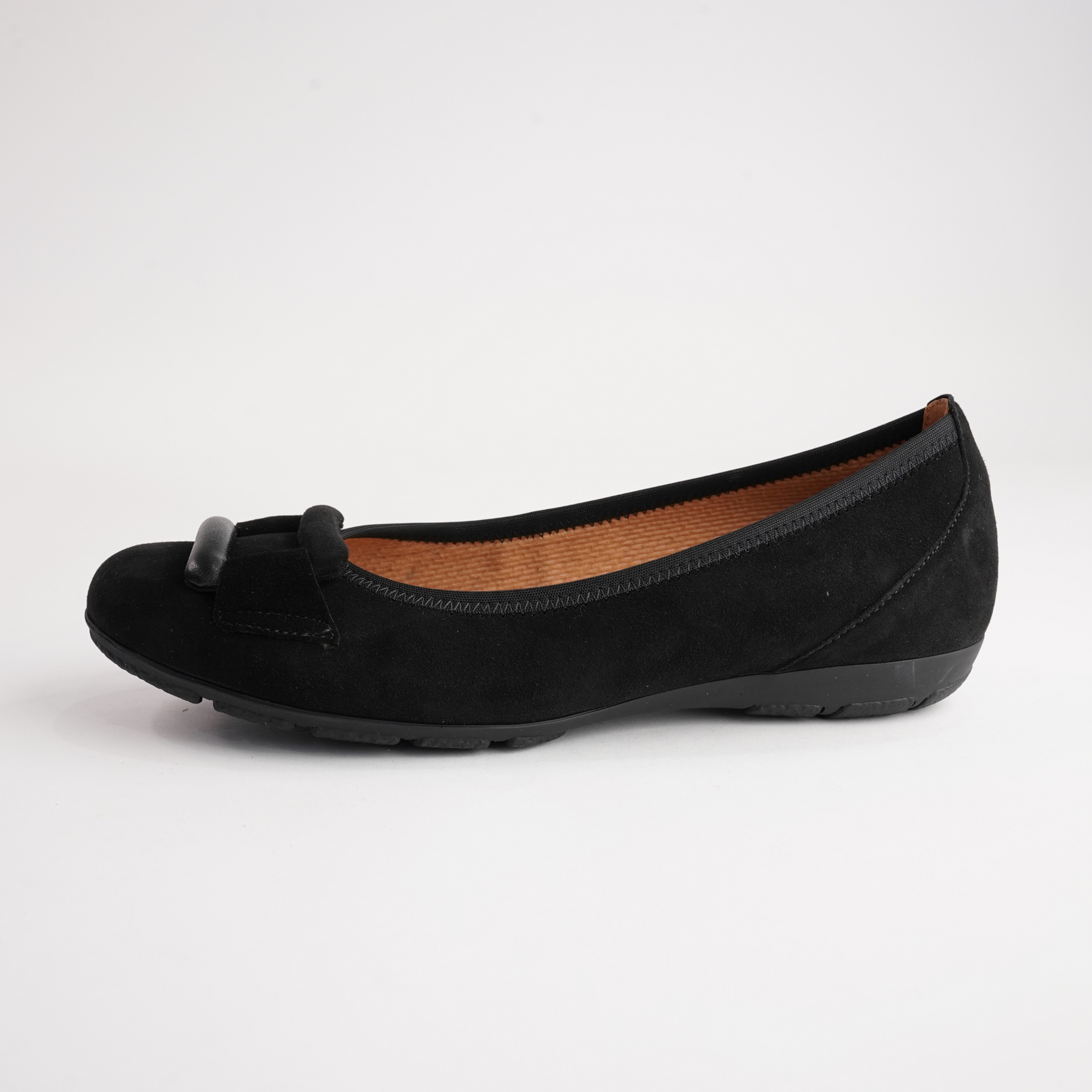 Gwenyth Black Suede Leather Ballet Flats