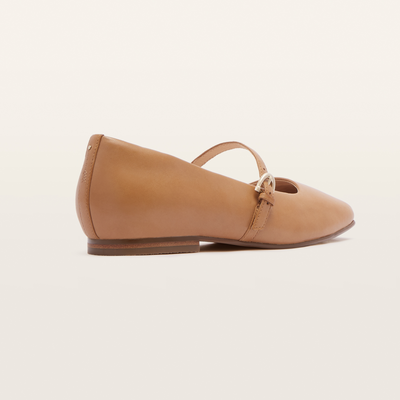 Hepburn Soft Tan Leather Ballet Flats