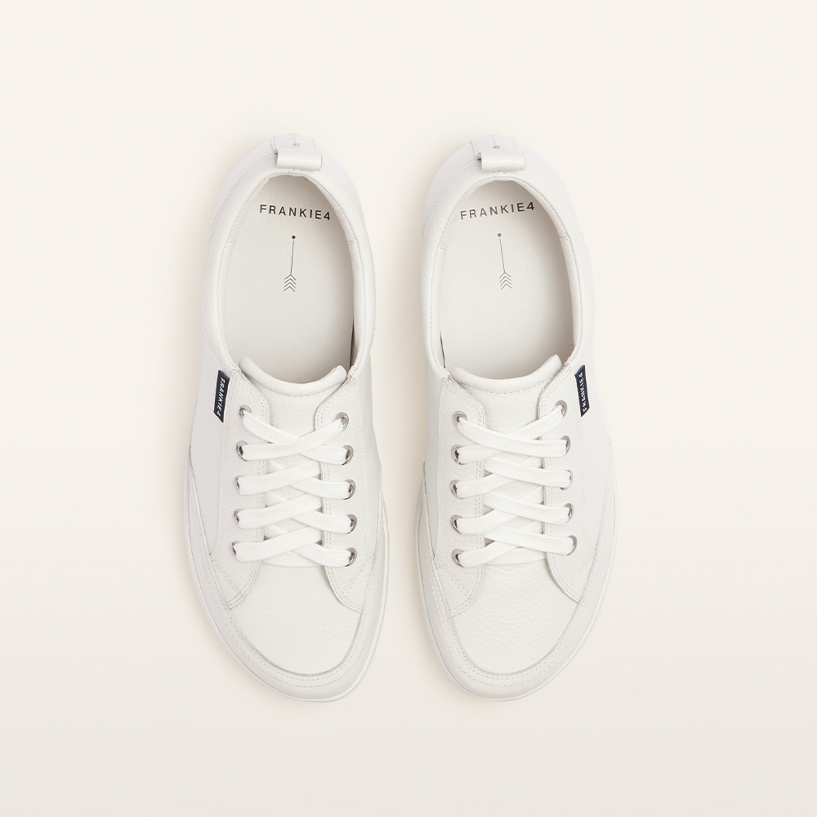 Ellie V White Tumbled Leather Sneakers