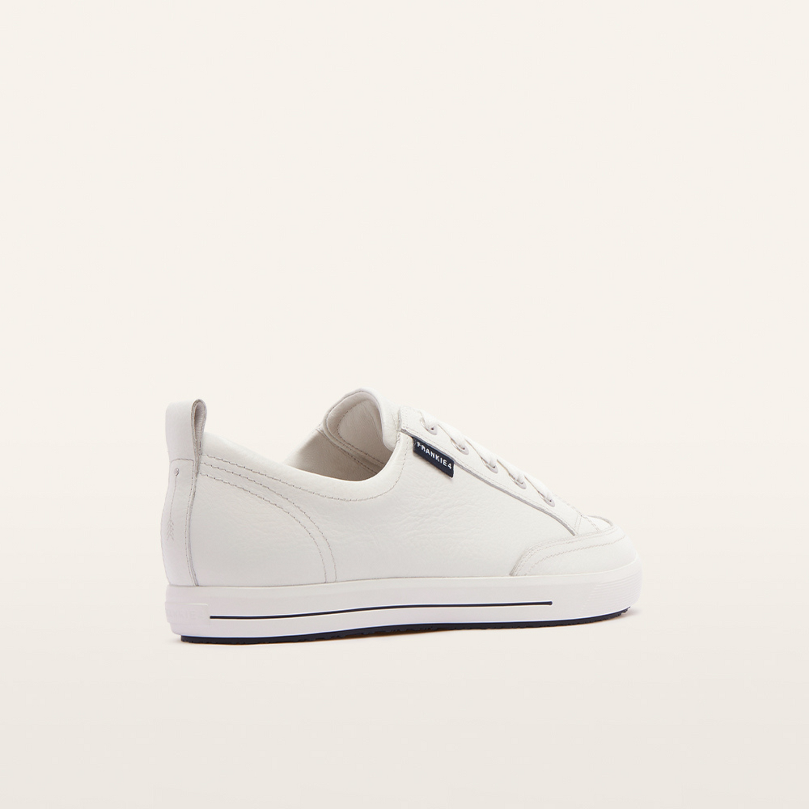 Ellie V White Tumbled Leather Sneakers