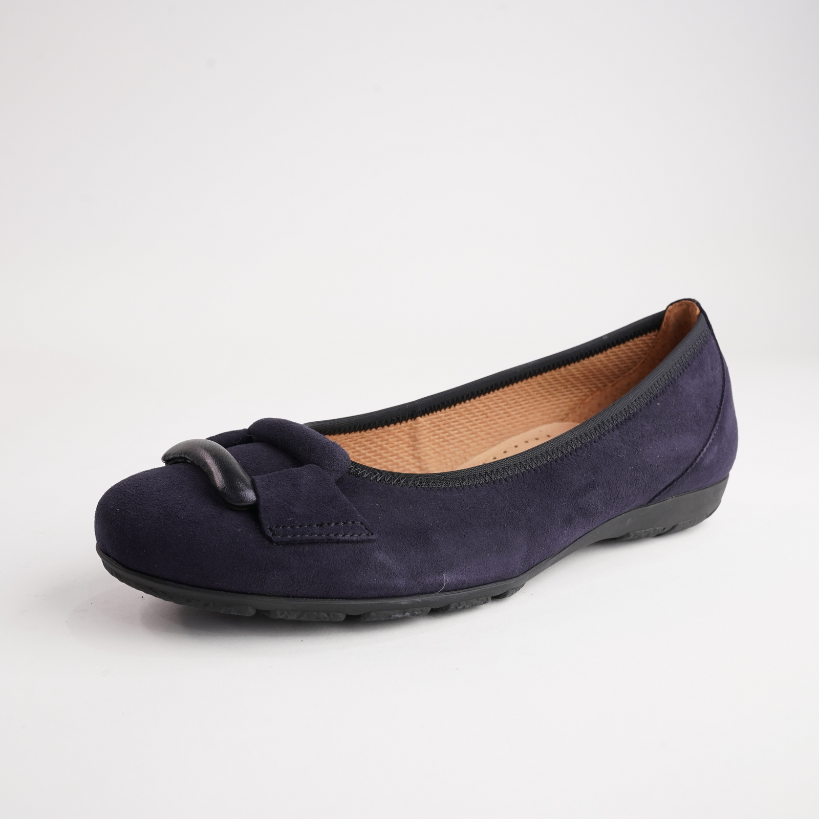 Gwenyth Navy Suede Leather Ballet Flats