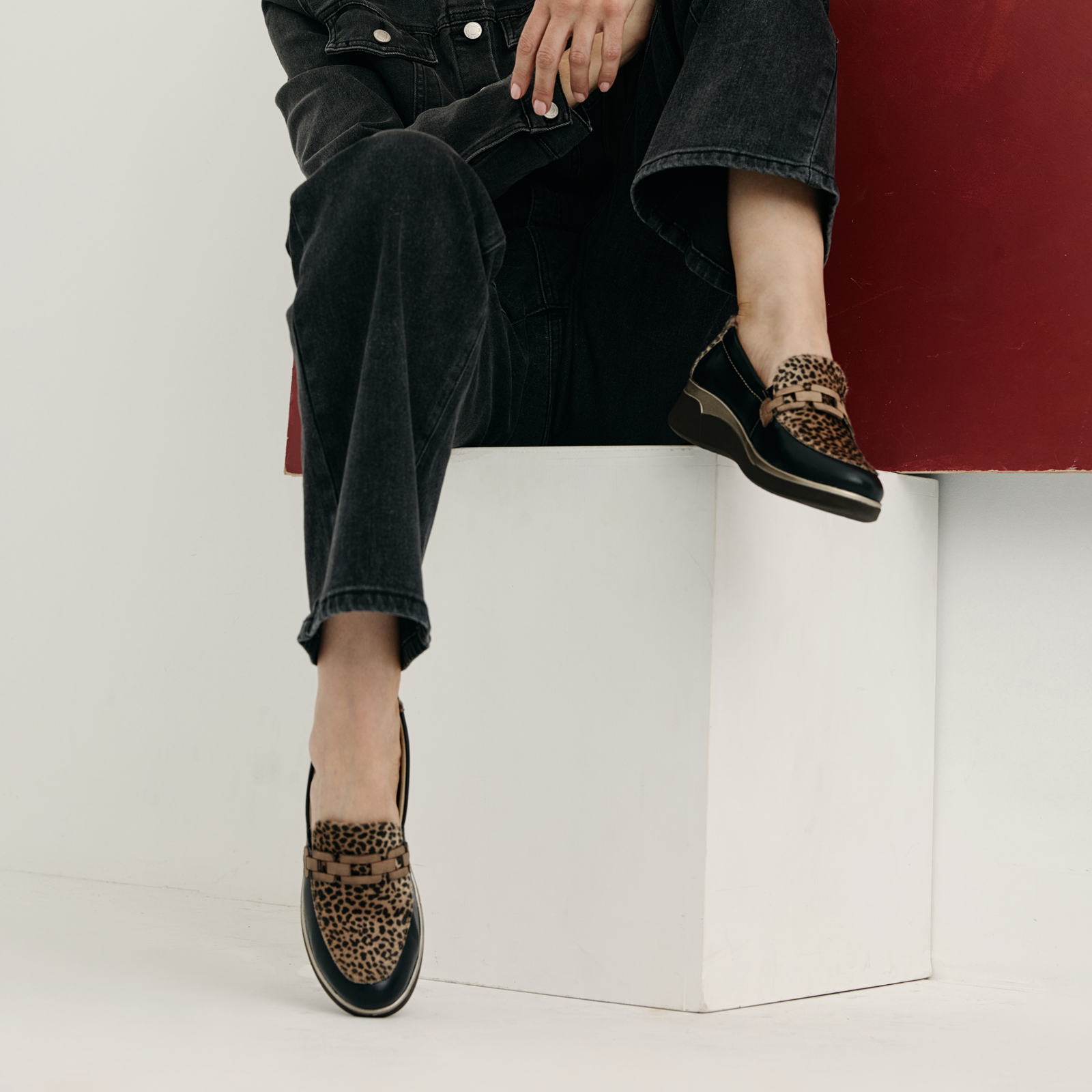 Maderia Oscelot Leather Loafers