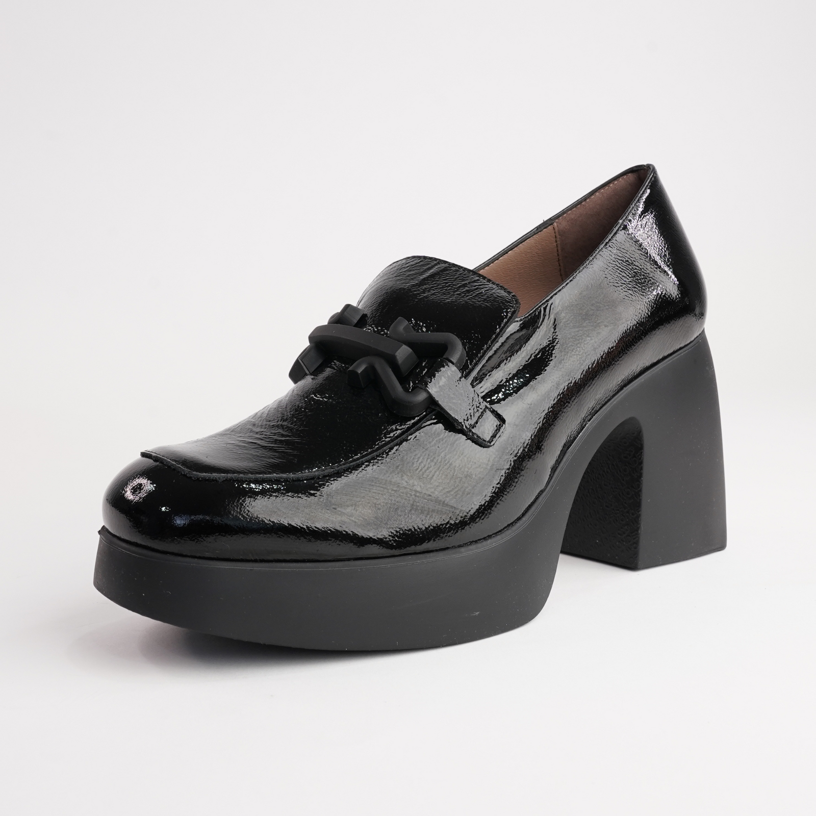 Callisto Black Leather Heels