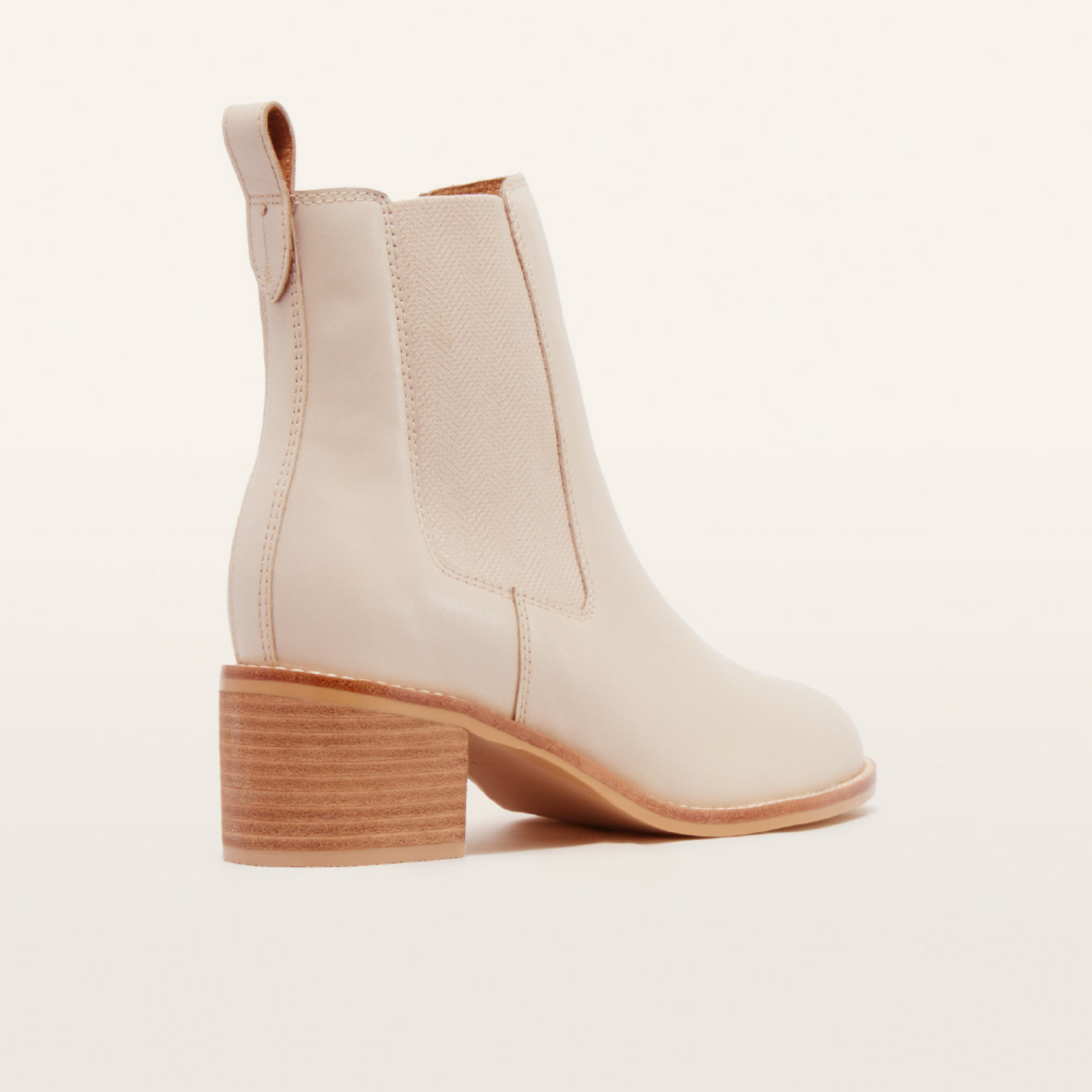 Liberty Ecru Leather Ankle Boots