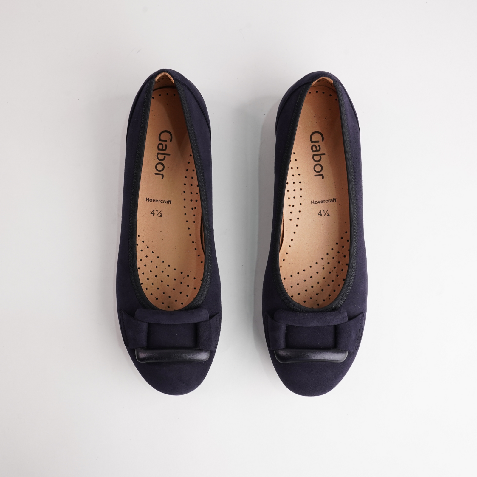 Gwenyth Navy Suede Leather Ballet Flats