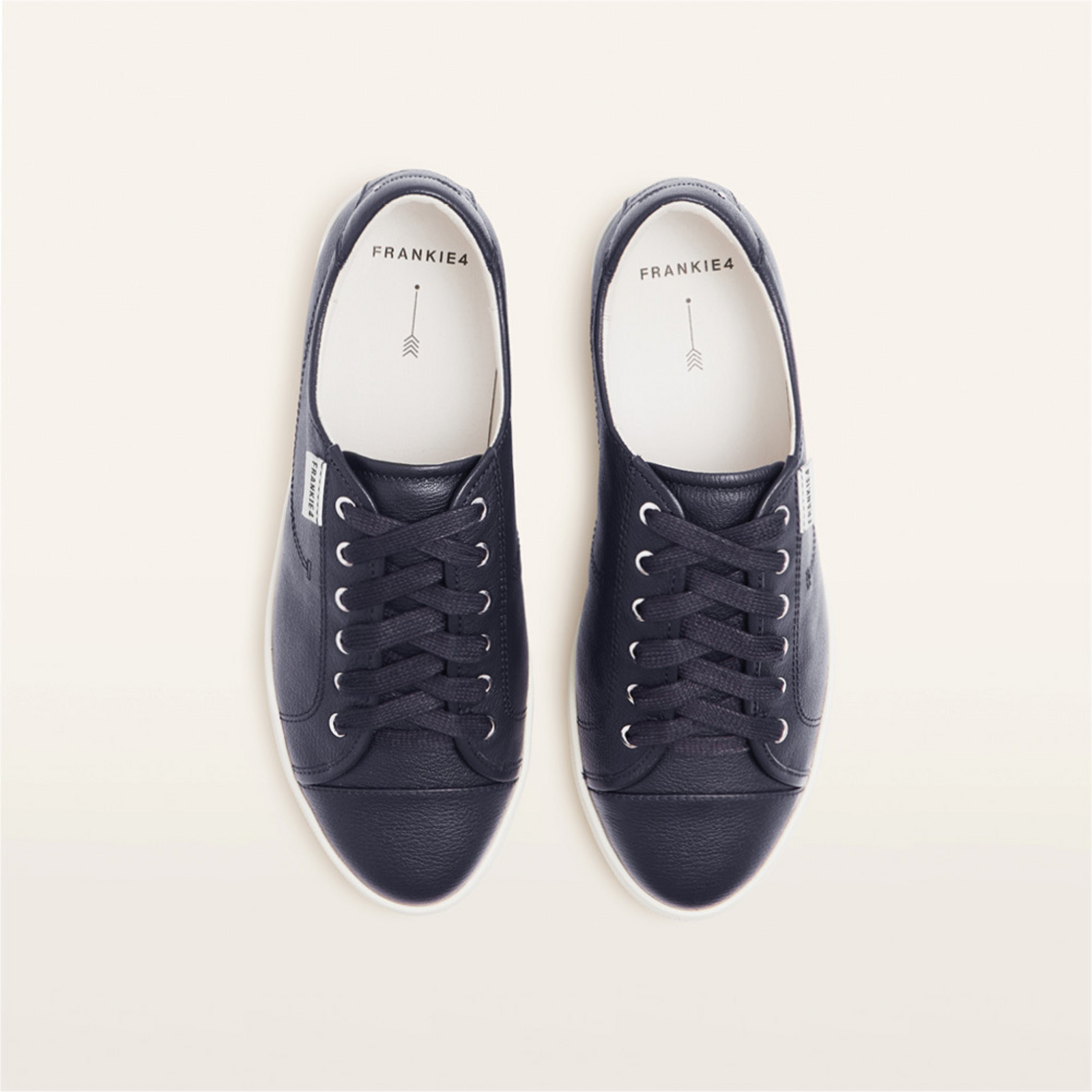 Nat III Navy Tumbled Leather Sneakers