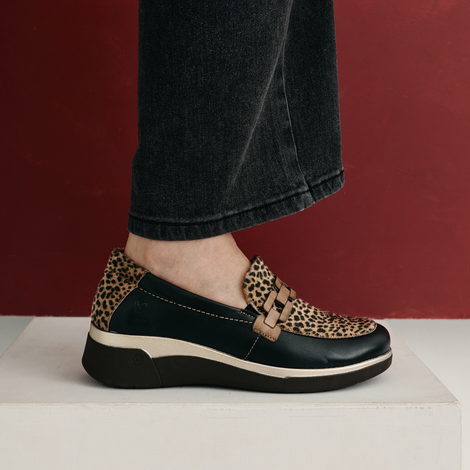 Maderia Oscelot Leather Loafers