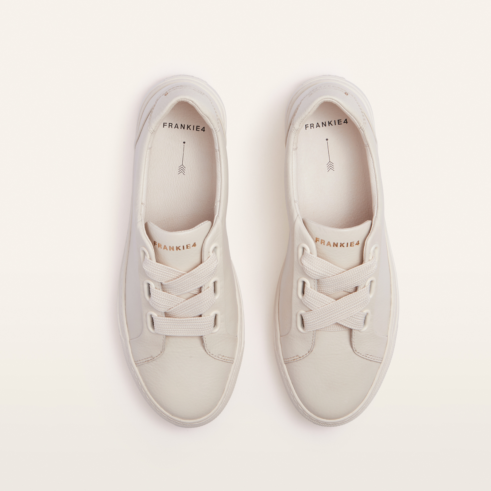 Mya Chalk Tumbled Leather Sneakers
