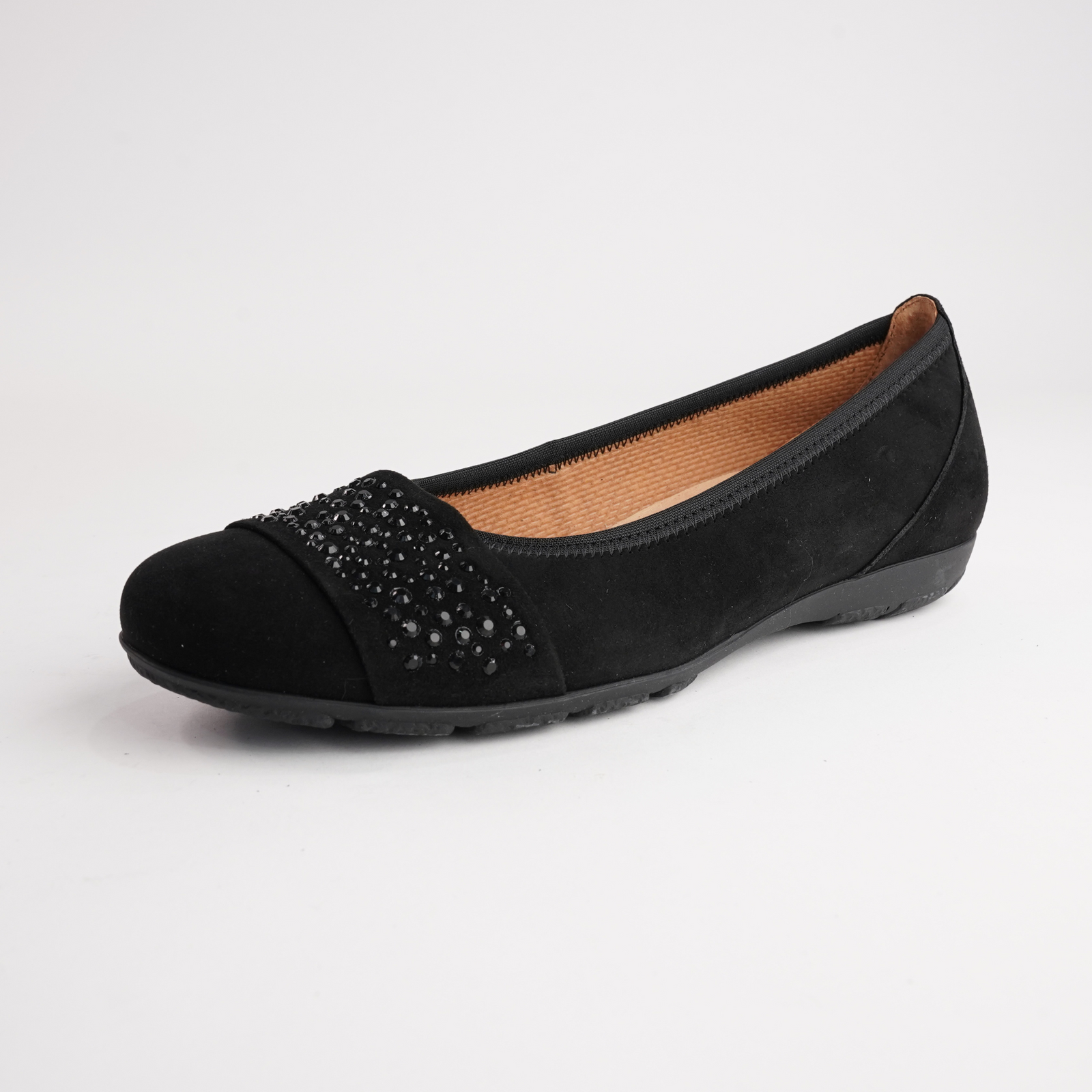 Greta Black Suede Leather Ballet Flats