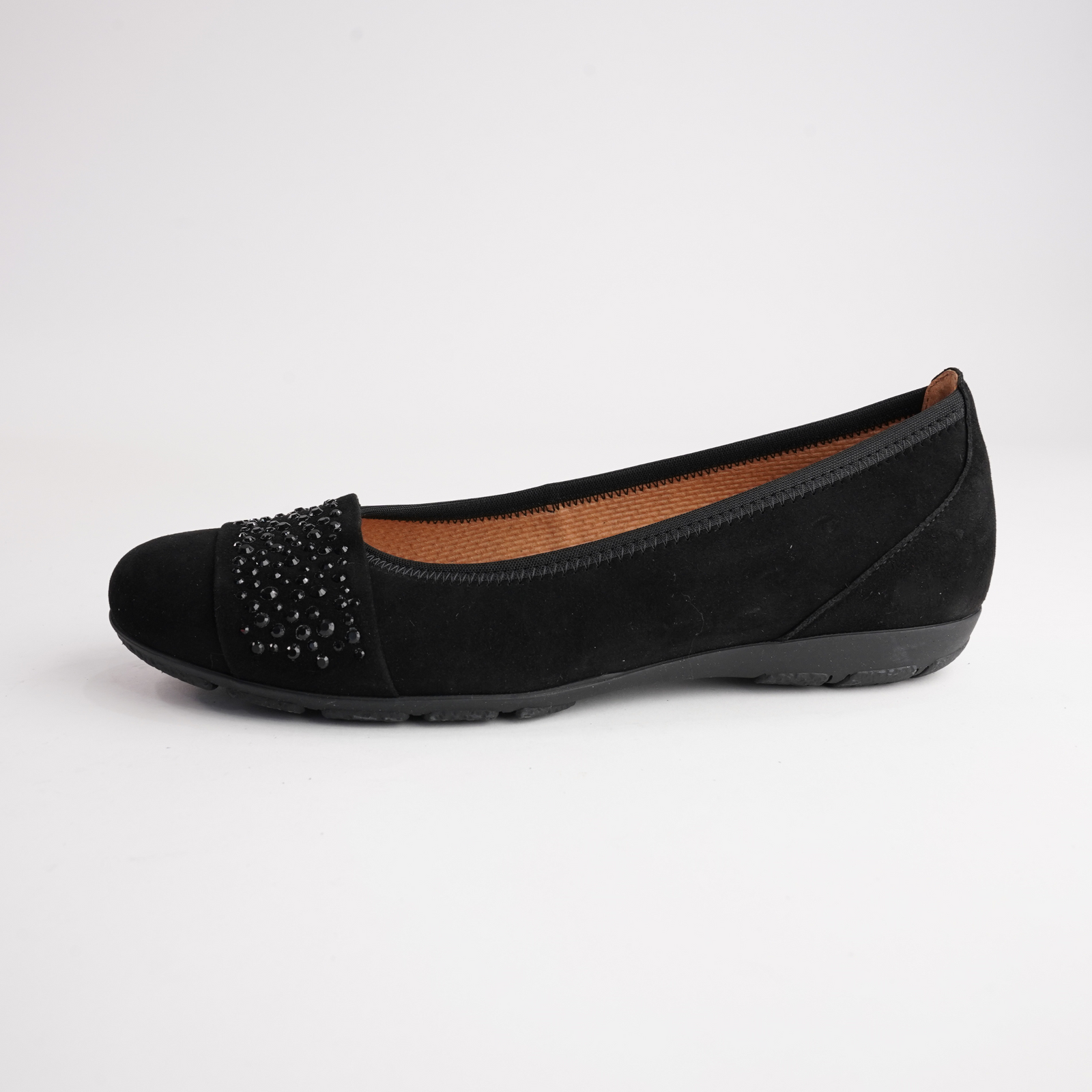 Greta Black Suede Leather Ballet Flats