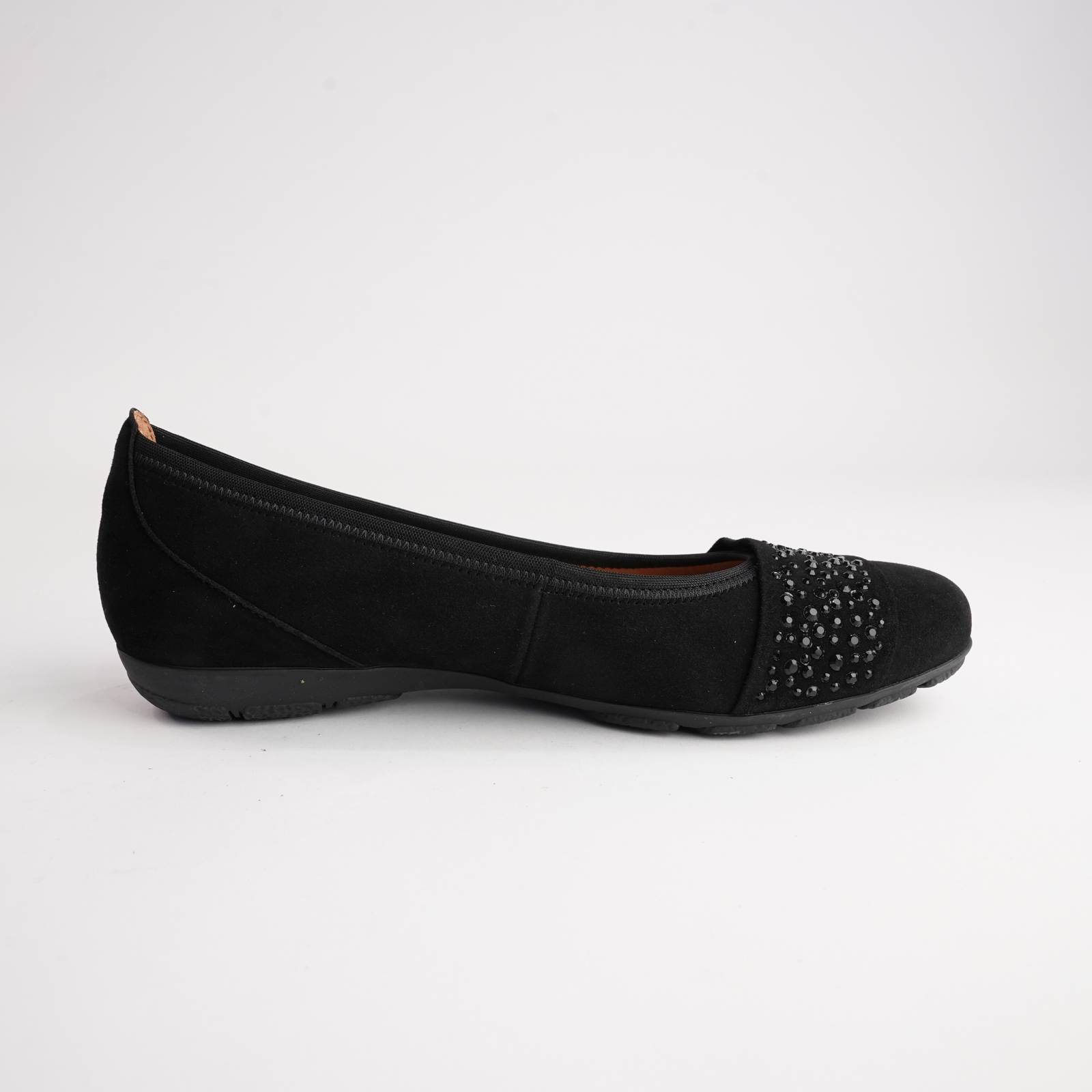 Greta Black Suede Leather Ballet Flats