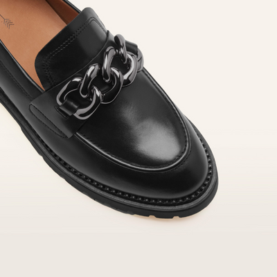 Saint Black Leather Loafers