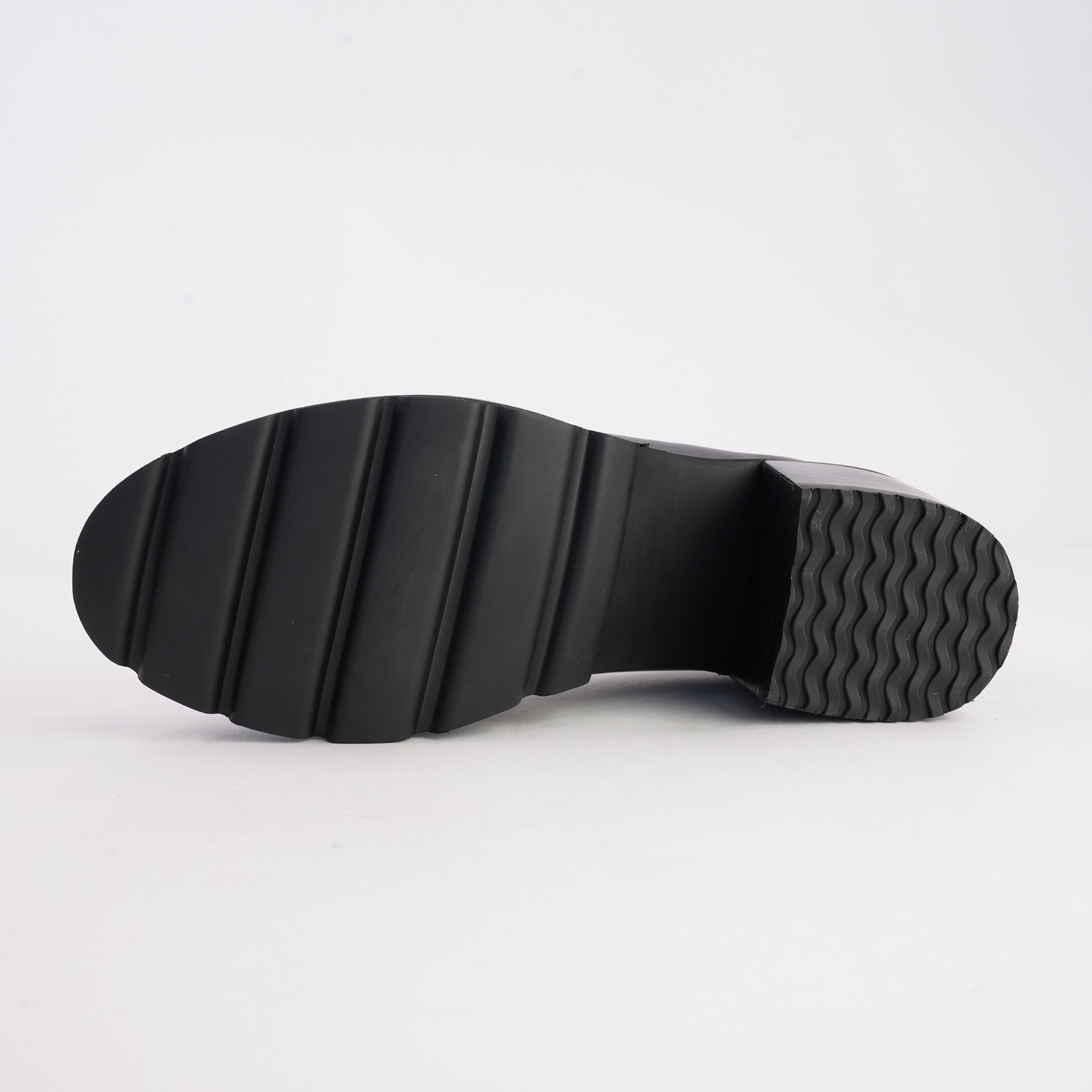 Antonia Black Leather Heeled Loafers