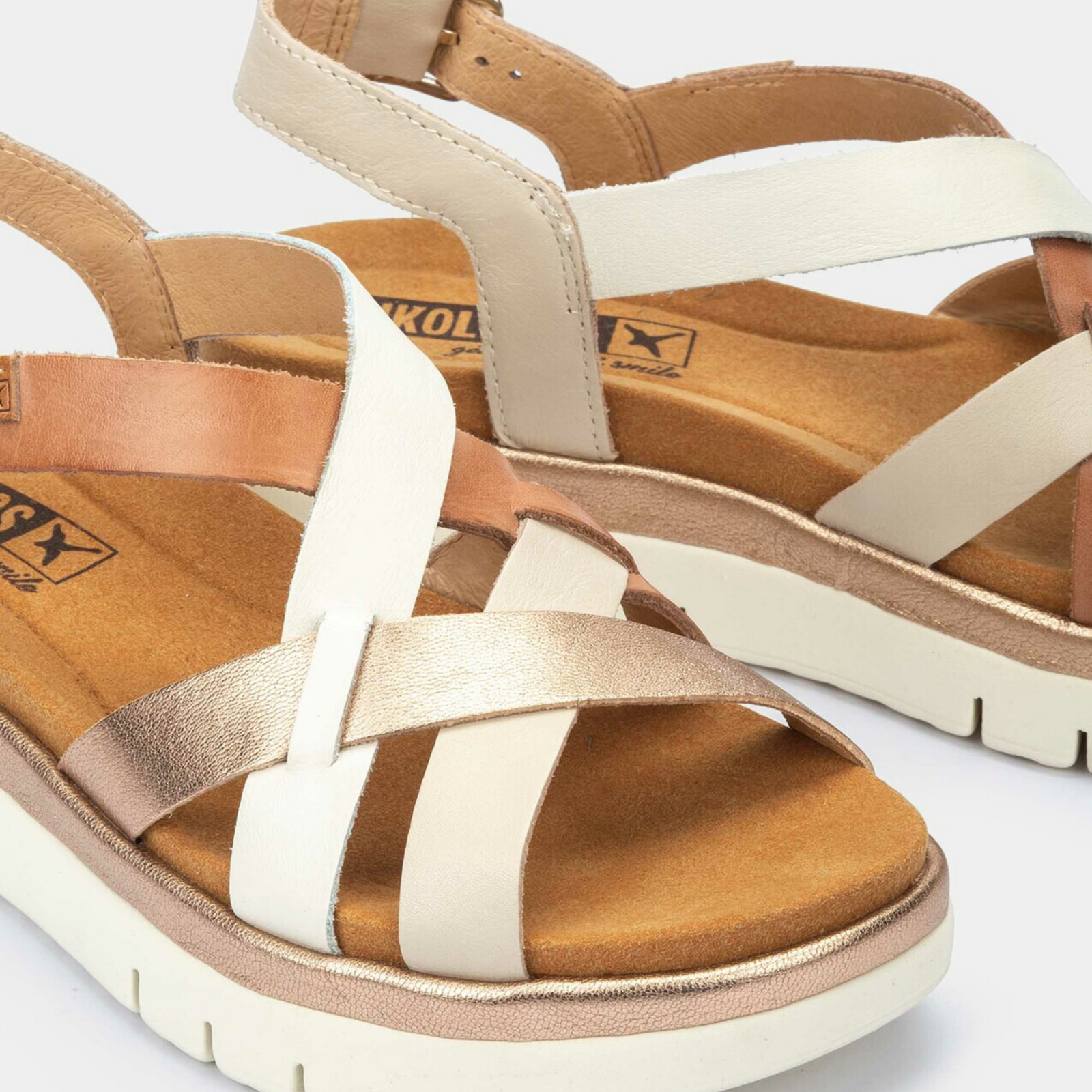 W4n-0650c1 Natural Multi Leather Sandals