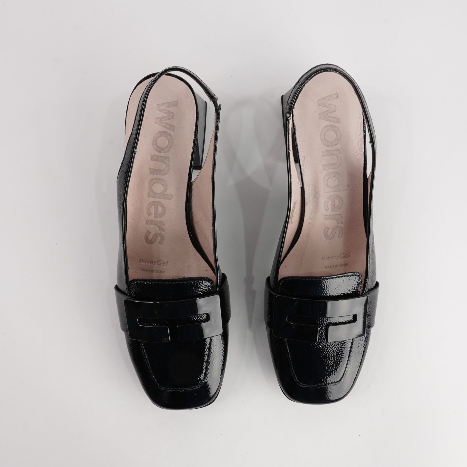 Heidi Black Leather Heels