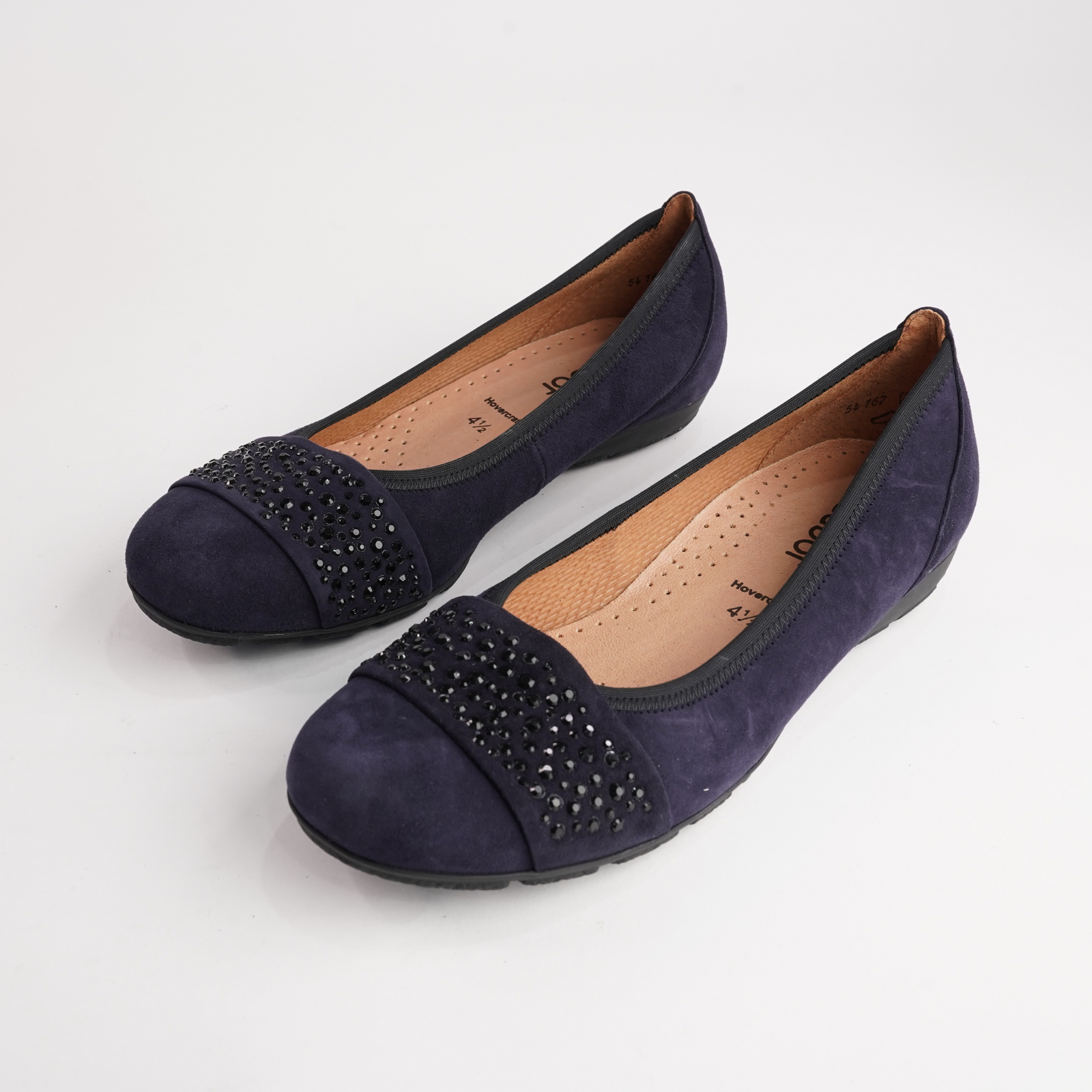 Greta Navy Suede Leather Ballet Flats