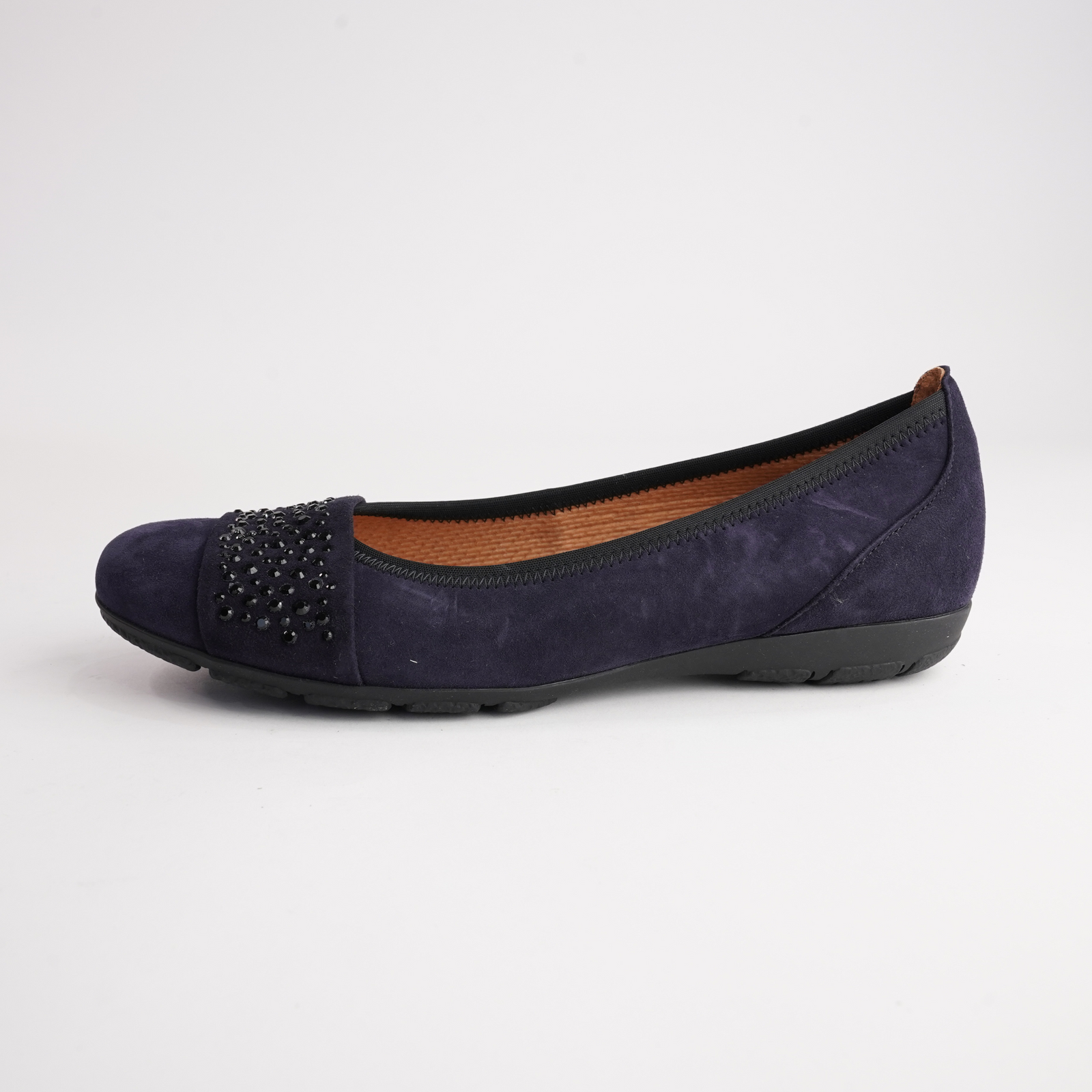 Greta Navy Suede Leather Ballet Flats